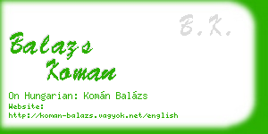 balazs koman business card
