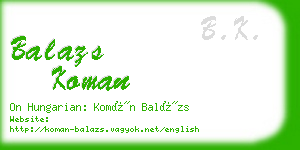 balazs koman business card